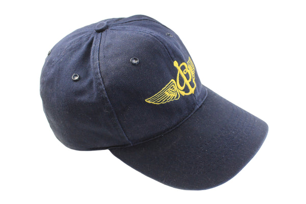 Vintage Breitling Cap navy blue big logo 90s retro luxury watch hat