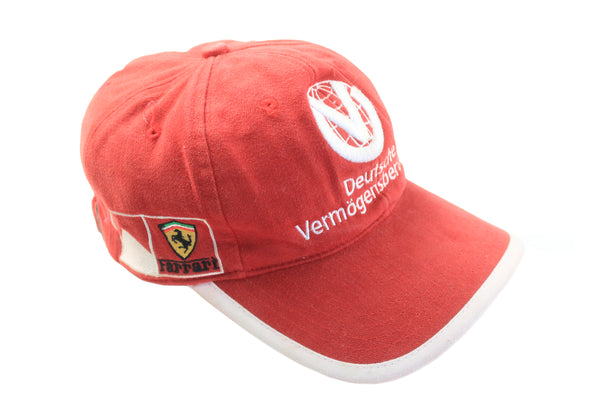Vintage Ferrari Cap Michael Schumacher 90s retro red big logo Formula 1 team F1 hat sport style 