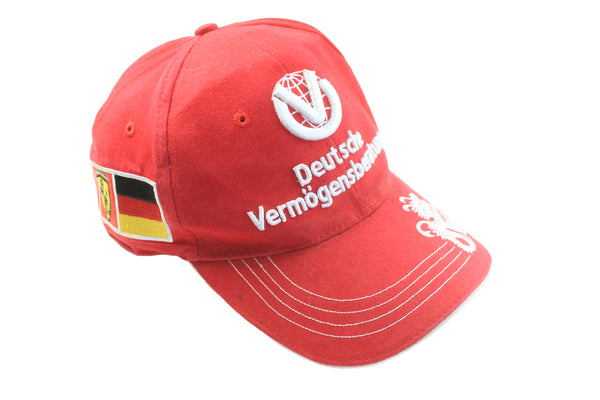 Vintage Ferrari Cap Michael Schumacher 90s red sport Formula 1 team Germany flag F1 hat 2006 00s