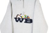 Vintage Warner Bros Looney Tunes Sweatshirt 1/4 Zip Large