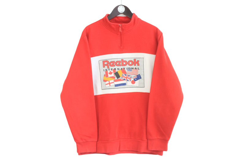 Vintage Reebok International Sweatshirt 1/4 Zip Large