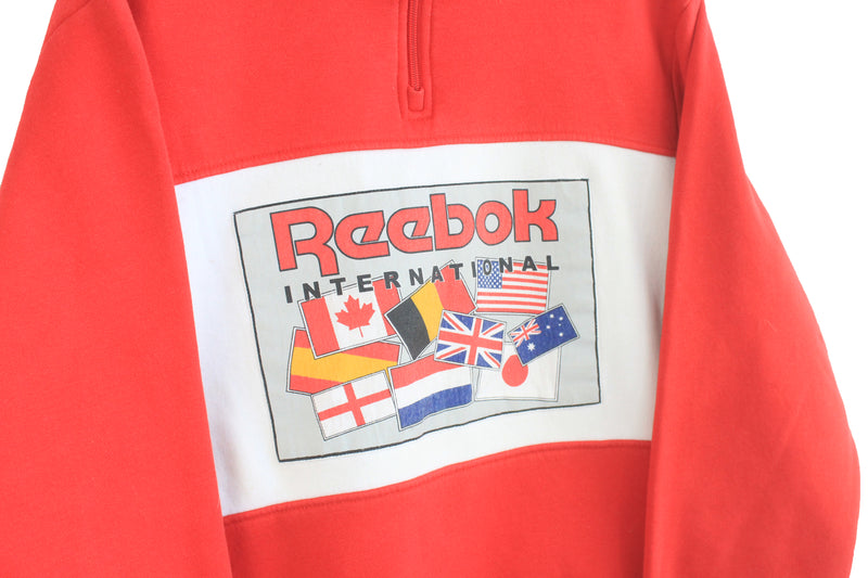 Vintage Reebok International Sweatshirt 1/4 Zip Large