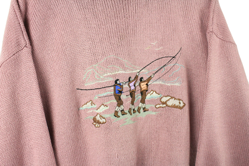 Vintage Fishing Sweater XLarge