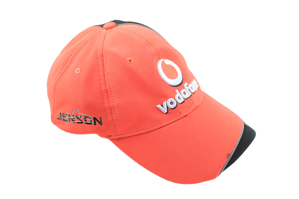 Vintage Vodafone McLaren Mercedes F1 Team Jenson Cap red black big logo 90s 00s retro sport style racing Formula 1 hat