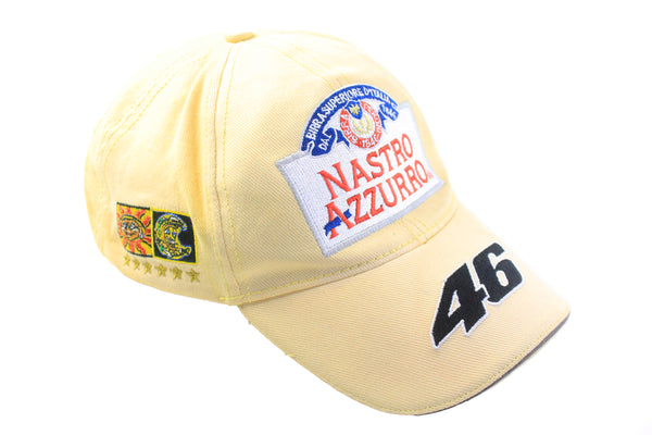 Vintage Valentino Rossi Nastro Azzurro Cap yellow Valerossi 00s Moto GP Vale 46 The Doctor racing hat