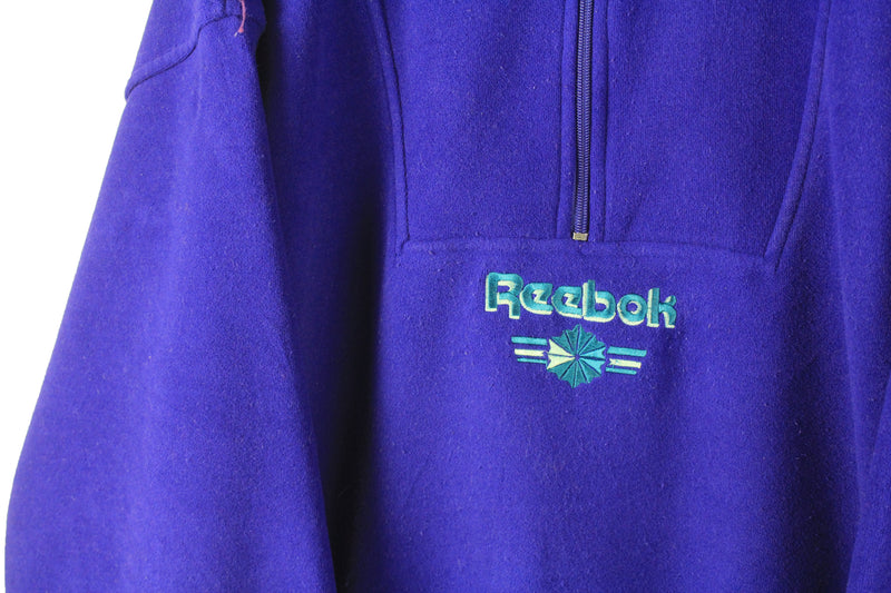 Vintage Reebok Sweatshirt Half Zip Large