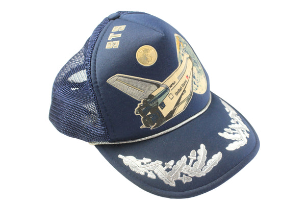 Vintage NASA Trucker Cap Space Ship STS 80s 90s retro classic USA American United States cap navy blue