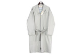 Maison Kitsune Light gray coat on a hanger against a white background