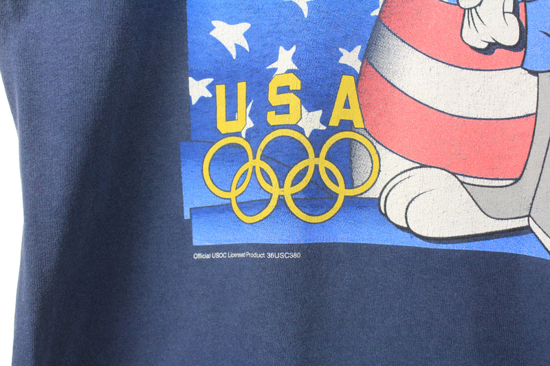 Vintage Atlanta 1996 Olympic Games USA Warner Bros Bugs Bunny T-Shirt Large