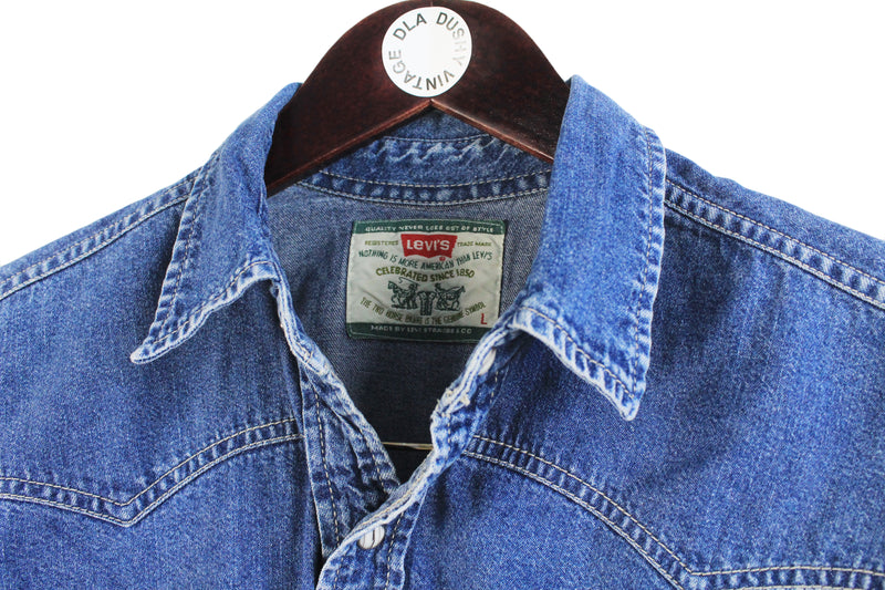 Vintage Levi's Denim Shirt Short Sleeve Large