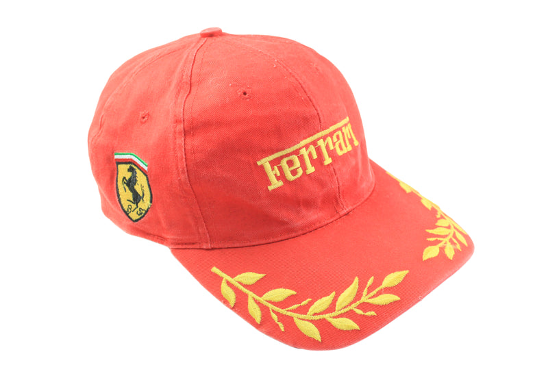 Vintage Ferrari Cap red big logo 90s retro Formula 1 team F1 racing Michael Schumacher cap