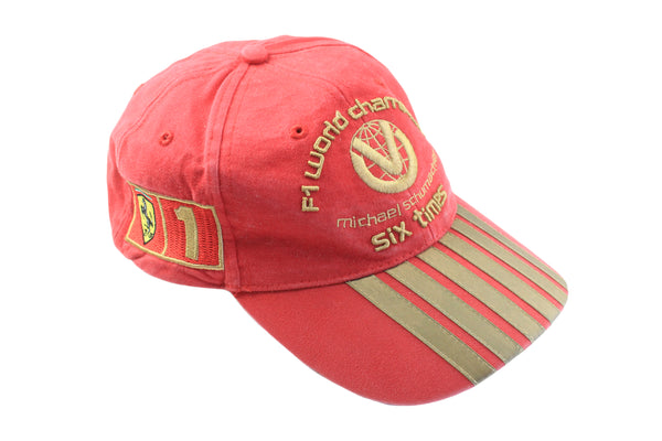 Vintage Ferrari Cap red Six Times World Champions F1 Team racing Formula 1 Michael Schumacher sport hat