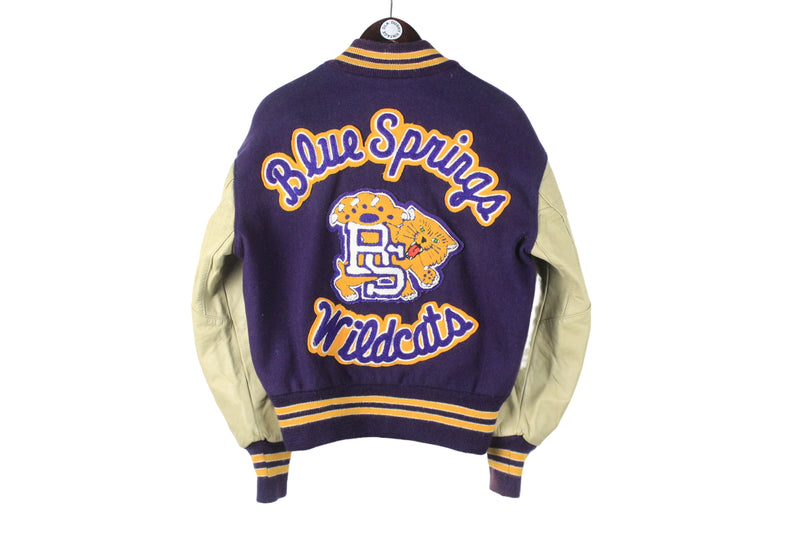 Vintage Blue Springs Wildcats Varsity Jacket Small