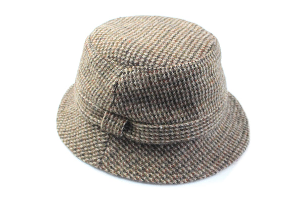 Vintage Harris Tweed Bucket Hat wool Fieldfare 90s retro sport style plaid pattern