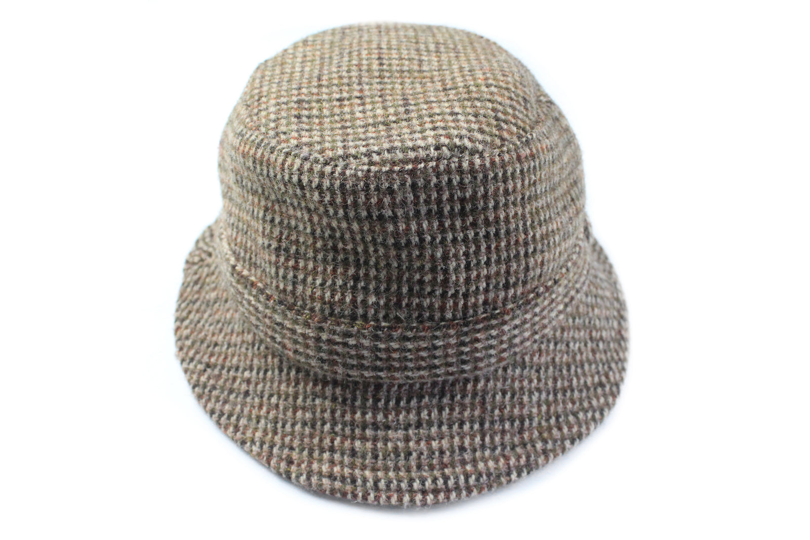 Harris Tweed Bucket Hat Size 23 Country Gentleman Plaid Wool Vintage Glen - best wool Bucket hat for men and women, made of  main image 4
