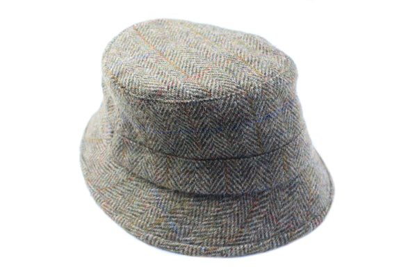 Vintage Harris Tweed Hat wool 90s retro classic official bucket hat