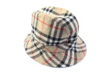 Vintage Burberrys Bucket Hat Nova Check 90s retro classic fedora style hat wool 