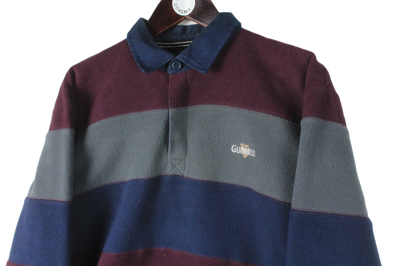 Vintage Guinness Fleece Rugby Shirt Large