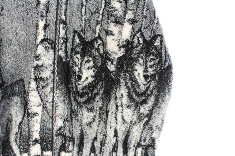Vintage Wolf Fleece Full Zip Small
