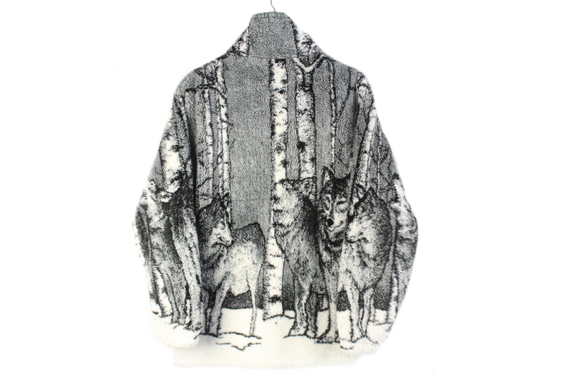 Vintage Wolf Fleece Full Zip Small