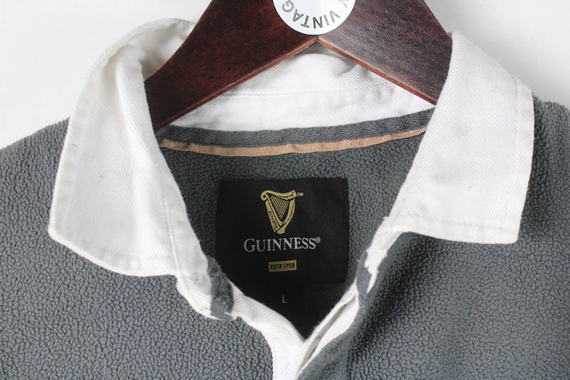 Vintage Guinness Fleece Rugby Shirt Large