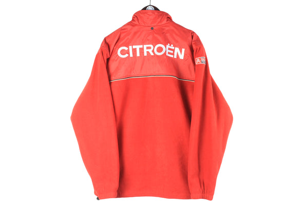 Vintage Citroen Fleece Full Zip Large / XLarge red big logo winter racing style Rally Sport team jacket