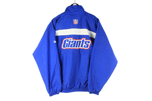 Vintage New York Giants Reebok Jacket Large NFL American Football sport style windbreaker full zip light wear  USA team