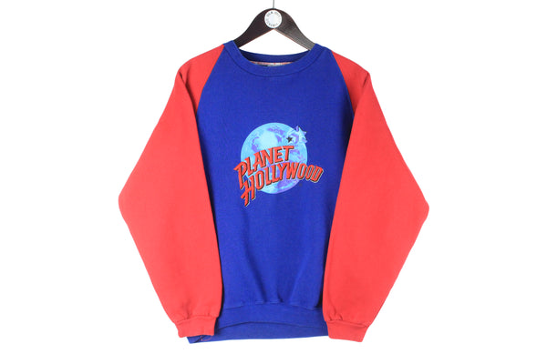 Vintage Planet Hollywood Sweatshirt Small made in USA blue red 90s retro crewneck sport style jumper 