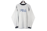 Vintage Fila Sweatshirt XXLarge gray big logo crewneck 90s retro sport style jumper Italian brand