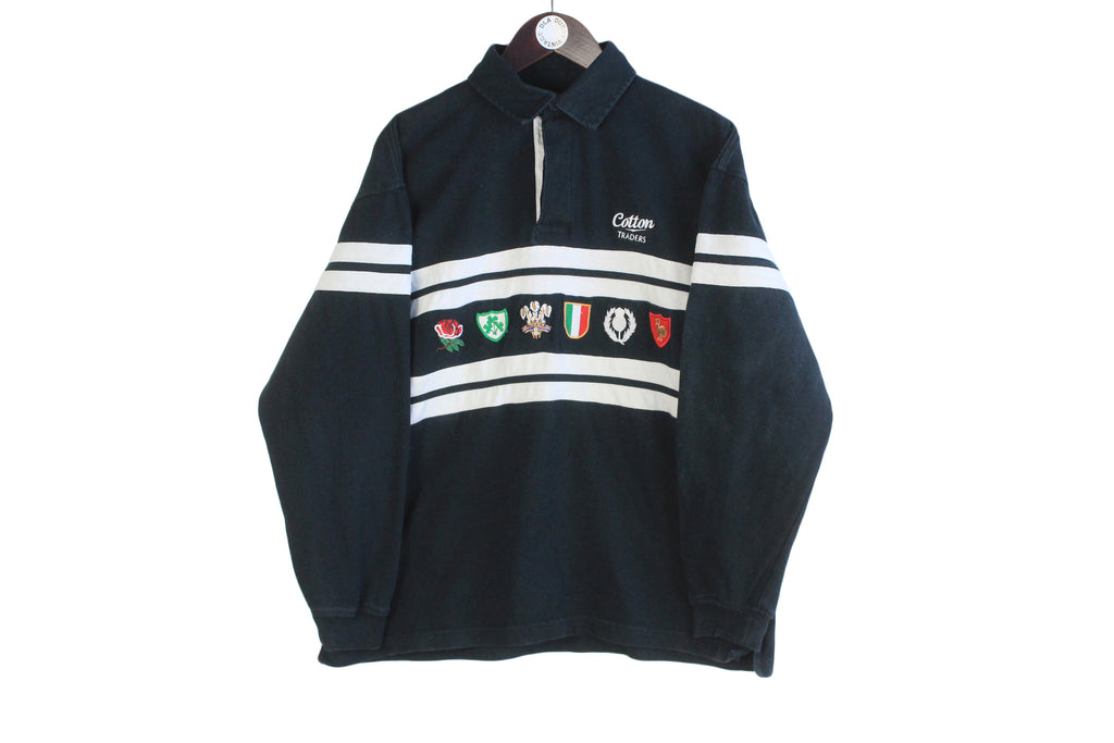 Chemise de rugby RBS 6 Nations en coton vintage Traders