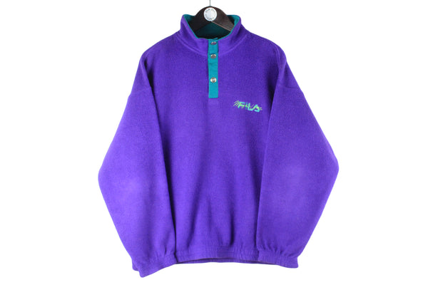 Vintage Fila Magic Line Fleece Medium purple 90s retro ski style bright rare made in Italy Polartec sweater