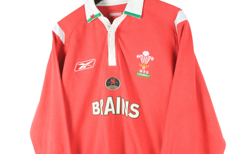 Vintage Wales Rugby Union 2004/2006 Reebok Rugby Shirt Large