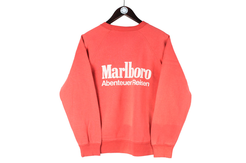 Vintage Marlboro Sweatshirt Small red big logo Abenteuer Reisen 90s retro crewneck cigarettes collection big logo jumper