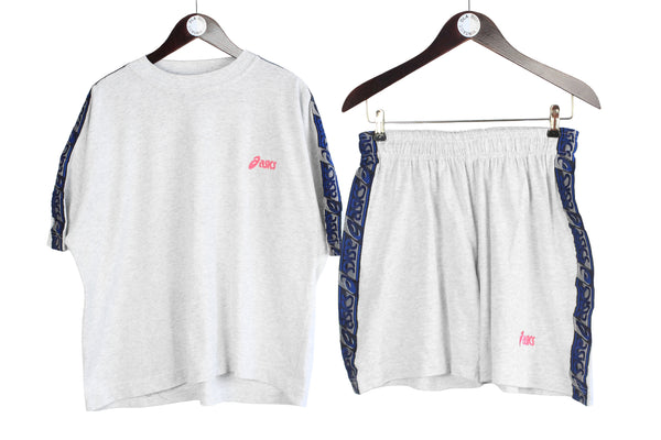 Vintage Asics Sport Suit T-Shirt and Shorts Medium Oversized