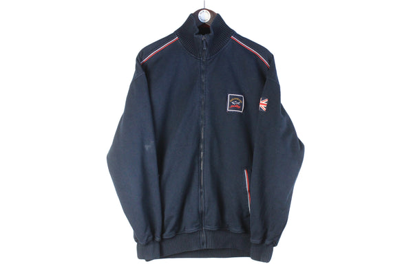 Paul & Shark Sweatshirt Full Zip XLarge navy blue small logo authentic casual made in Italy jumper