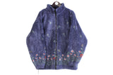 Vintage Floral Fleece Full Zip Large