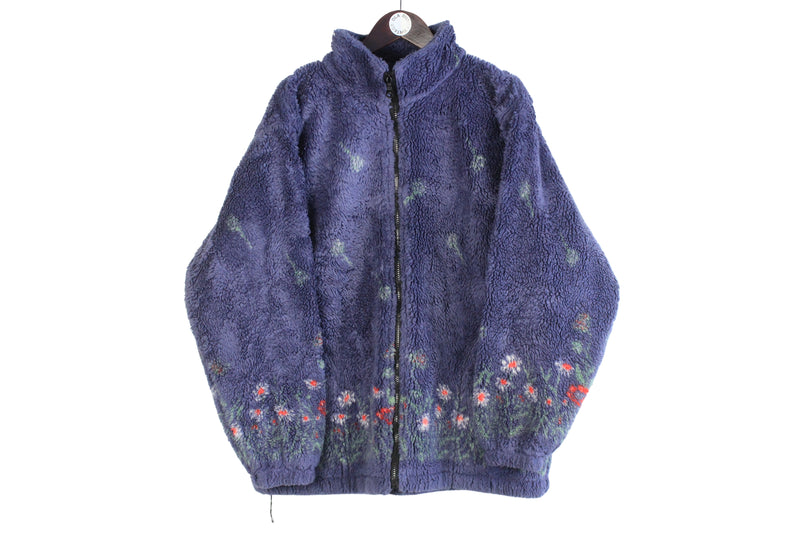 Vintage Floral Fleece Full Zip Large
