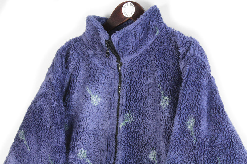 Vintage Floral Fleece Full Zip Large
