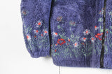Vintage Floral Fleece Full Zip Large