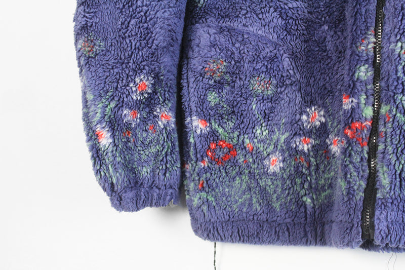 Vintage Floral Fleece Full Zip Large