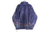 Vintage Floral Fleece Full Zip Large