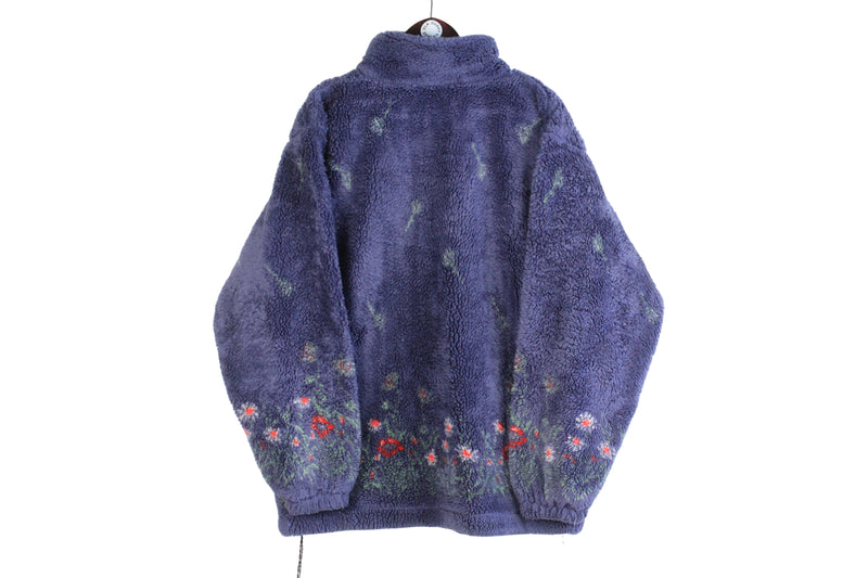 Vintage Floral Fleece Full Zip Large