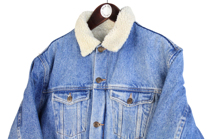 Vintage Across Sherpa Denim Jacket Small