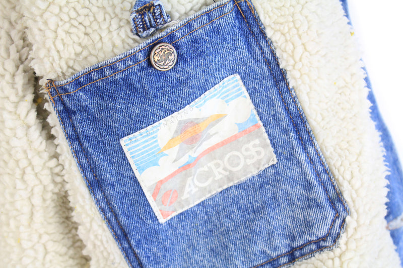 Vintage Across Sherpa Denim Jacket Small