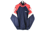 Vintage Adidas Track Jacket Large navy blue red 90s retro windbreaker full zip sport style