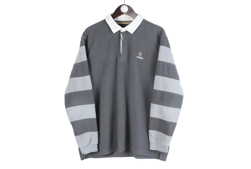 Vintage Guinness Fleece Rugby Shirt Large