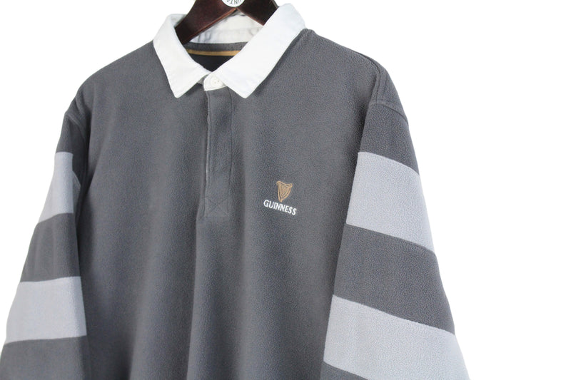Vintage Guinness Fleece Rugby Shirt Large