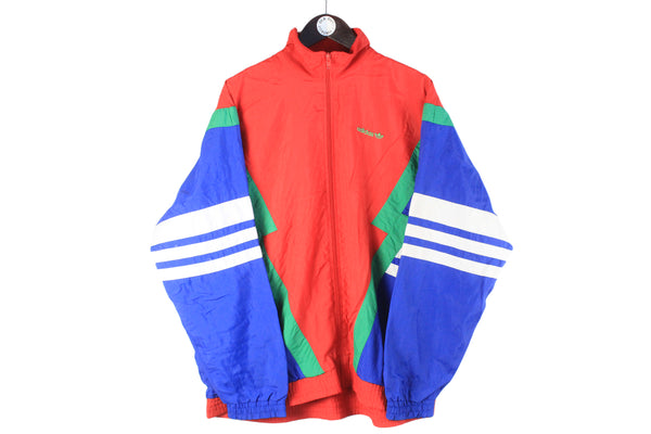 Vintage Adidas Track Jacket XLarge red blue 90s retro sport style windbreaker 