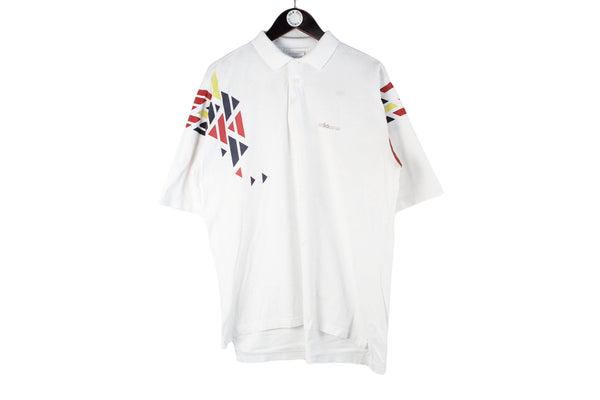 Vintage Adidas T-Shirt XLarge white abstract pattern retro 90s sport tennis shirt