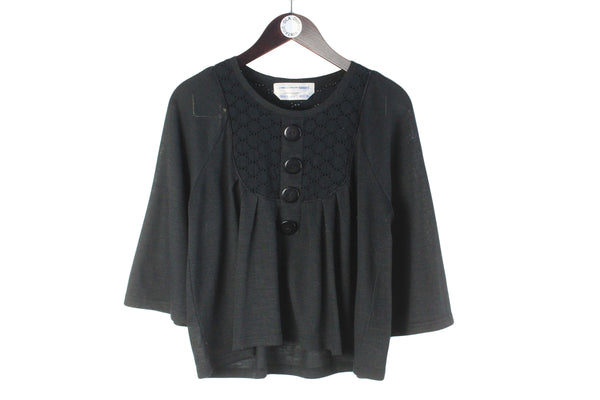COMME des GARÇONS Blouse Women's Medium Garcons black authentic streetwear 3/4 sleeve sweatshirt